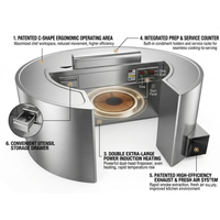 Table de grill teppanyaki robuste en acier inoxydable, poste de chef professionnel, conception personnalisée, équipement de cuisine pour la restauration hôtelière