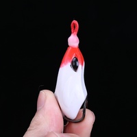 Nouvelle vente en gros du fabricant : Leurre souple artificiel en silicone en forme de grenouille, double hameçons, simulation de gros et petits poissons