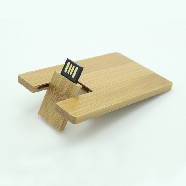 Credit Card Shape Wooden USB Flash Drive 8GB 16GB Custom Gifts Low Price High Quality USB Flash Drives Pendrives