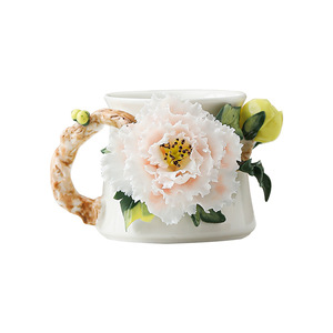 Taza de Cerámica Artesanal con Flores, Patrimonio Cultural Inmaterial, Elegante Taza para Café o Té, Regalo de Cumpleaños o Festividades para Mujeres y Madres - Product Image 5