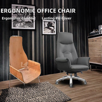 Chaise de bureau de direction au design moderne, soutien lombaire premium, PVC durable, ergonomique, dossier bas réglable, pour hôtel et salon