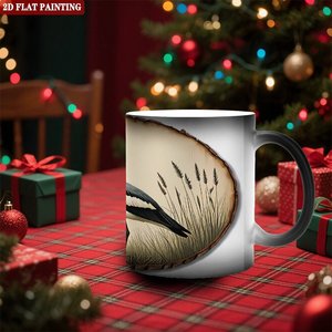 Frosted Black <b>Ceramic</b> <b>Mug</b> 11oz Heat Color Changing Magic Cup Daily Morning Hydration Essential - Product Image 2
