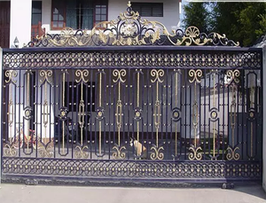 Porte coulissante en métal forgé, acier et aluminium, dernier Design, entrée automatique, porte principale Offre Spéciale - Product Image 3