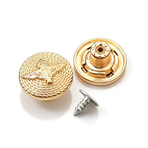 Boutons et rivets en zamac plaqués or, logo personnalisé, bouton métallique pour veste, jeans, vêtements en denim. - Product Image 4