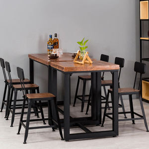 Classical Commercial Hotel <strong>Bar</strong> Cafe <strong>Table</strong> and Chair Set Wooden Dining <strong>Tables</strong> Restaurant Furniture - Product Image 2