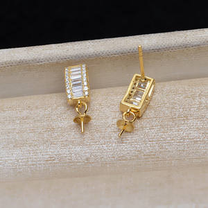 Boucles d'oreilles carrées en argent S925 pour femme JG5364, boucles d'oreilles baroques en diamant, perles DIY, accessoires, composants de bijoux - Product Image 4