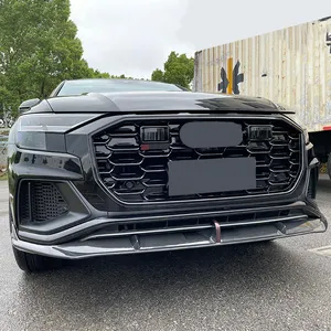 Grill 2018-2022 Car Accessories RSQ8 Front Grille For Audi Q8 Grill Upgrade For RSQ8 Frame Quattro Style Facelift Mesh Honeycomb Grill