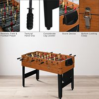 Table de jeux multifonction 7-en-1 pleine grandeur en bois d'ingénierie avec garantie de 180 jours – Ensemble d'arcade familial et pour adultes : Hockey, billard, baby-foot, tennis de table