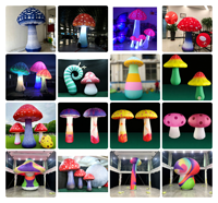 Lampe publicitaire gonflable en forme de champignon LED étanche, décoration géante gonflable en forme de champignon pour la décoration de scène gonflable