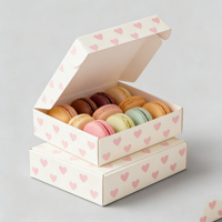 Boîte d'emballage pour macarons en carton de haute qualité avec impression de logo personnalisé, effet holographique en relief et finition mate, type boîte avion