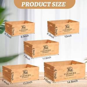 Mini paniers de rangement en bois Style Art déco caisses en bois à dessus ouvert pour organiser de petits articles paniers bacs et conteneurs - Product Image 2