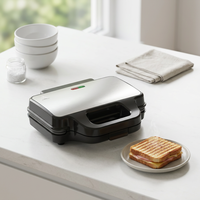 Machine à sandwich électrique 2 tranches détachable, antiadhésive, pour petit-déjeuner, 900W