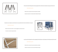 Chaise pliante double avec appui-tête, portable, pour le bureau et l'école, version légère, structure en acier stable