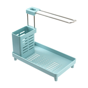Stainless Steel Plastic Multi Purpose Chopstick Holder <b>Scissor</b> Rack Drainer <b>Kitchen</b> Countertop With Tray Square Shape - Product Image 5