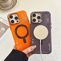 Coque de téléphone magnétique mate pour iPhone 12 13 14 Plus 15 16 Pro Max, compatible avec la charge sans fil, dos givré, cadre métallique pour objectif, boutons de protection