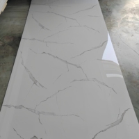 Matériel de décoration murale avec panneau en PVC effet marbre pour décoration intérieure haute brillance 1220 x 2440 mm