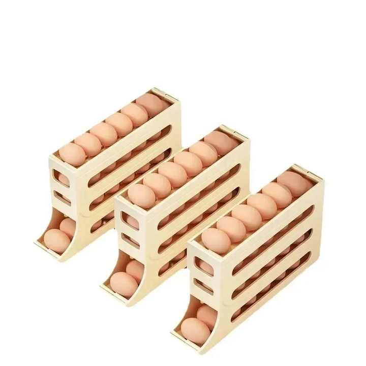 NEW Self-acting Refrigerator Egg Holder four-layer Rolling Egg Rack Dispenser Freshable Eggs Storage Container Box