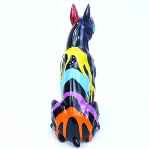 Creative Home Office Living Room Table Ornaments Animal Sculpture <strong>Artwork</strong> Colorful Resin <strong>Doberman</strong> Dog Statue Home Decor - Product Image 5
