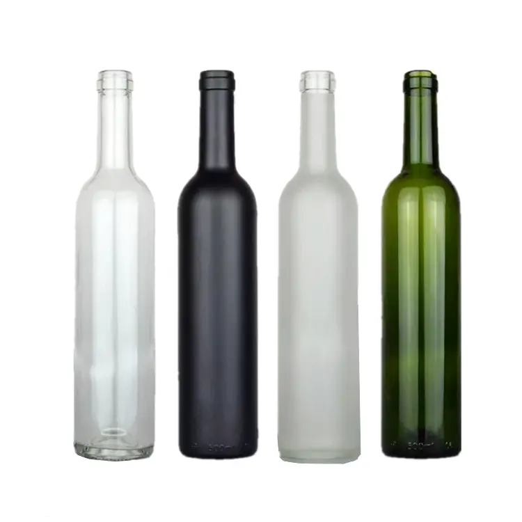 Luxe Gerecycled Groen Rode Wijn 750 Ml Gekleurde Clear Zwart Glas Wijn Fles In China