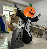 Décorations gonflables de Noël durables en forme de fantôme, chapeau de fantôme tête de citrouille, ornement, pièce unique, commande minimum