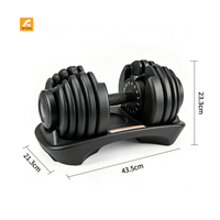 Haltères de musculation numériques réglables pour la vente en gros, 24 kg, 90 lb, 40 kg