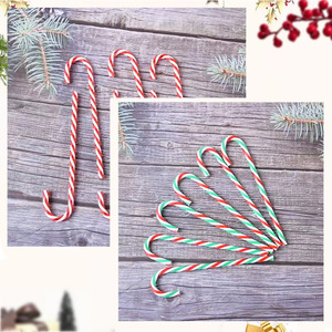 Adornos Navideños de Plástico de 5.9 Pulgadas, <span class=keywords><strong>Bastones</strong></span> de Caramelo Verdes Retorcidos para Decoración Navideña en Interiores y Exteriores - Product Image 4