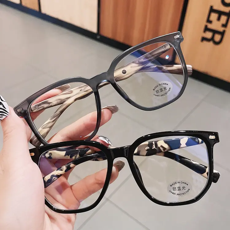 Fashion Black Women Optical Frame Lentes De Sol TR90 Anti Blue Light Decorative Reading Glasses Frame 2023
