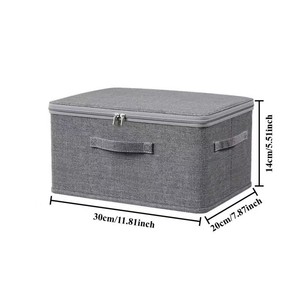 Clothing Organizer <b>Storage</b> <b>Box</b> 20L-30L Rectangle Solid Color With Lid For Wardrobe Home Use - Product Image 5