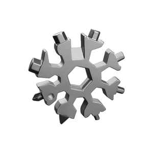 Clé à neige multifonctionnelle 18-en-un, outil polyvalent portable en forme de flocon de neige, clé à chaîne multi-outils, porte-clés multi-outils - Product Image 1