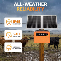 Électrificateur de clôture solaire professionnel étanche IP65 pour chevaux, bovins, ranch, contrôle des prédateurs, 20KM, 12V, 1.5J, système Tianwang