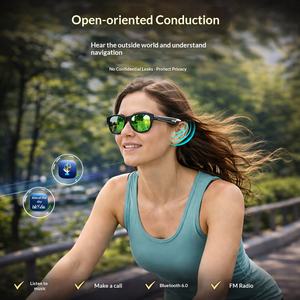 Occhiali Audio Bluetooth F09 Due-in-<span class=keywords><strong>uno</strong></span> con Radio FM, Lenti Intelligenti <span class=keywords><strong>a</strong></span> Cambio Colore, Occhiali da Sole per Ascoltare Musica all'Aperto - Product Image 2