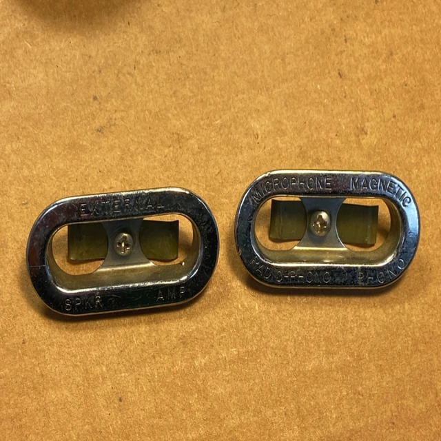 New Original Ready Stock Vintage 1958 Pair 1/4" Jack Plates "Speaker/Amp" & "Mic/Radio/Phono" fr Tube