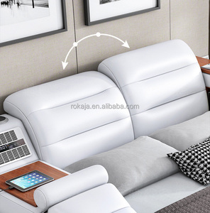 Vendita calda funzionale letto matrimoniale letto di lusso coppia con purificatore d'aria letto moderno in <span class=keywords><strong>pelle</strong></span> intelligente con poltrona massaggiante scatola di immagazzinaggio - Product Image 3