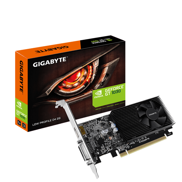 GT 1030 Low Profile D4 2G GeForce GPU 2100 MHz DDR4 64-bit AI Desktop Fan MXM PCI Express 4608 CUDA Cores DVI-D New