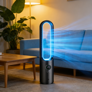 <span class=keywords><strong>Ventilateur</strong></span> sans pales électrique portable d'été 2025 en promotion avec télécommande et <span class=keywords><strong>fonction</strong></span> <span class=keywords><strong>ioniseur</strong></span>/plasma pour camping-car - Product Image 1