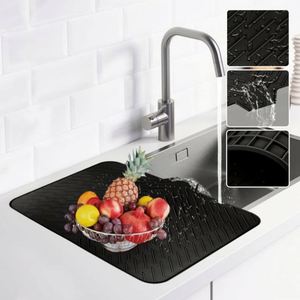 Tapis de séchage de vaisselle carré en silicone ultra absorbant et écologique avec rebord de drainage intégré – Tapis et sous-plats hygiéniques pour comptoir de cuisine - Product Image 3