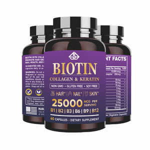 Complément Alimentaire OEM pour Adultes : Soutien Beauté Cheveux, Ongles, Peau - Biotine, Collagène, Kératine, Vitamine B - 60 Capsules - Product Image 1