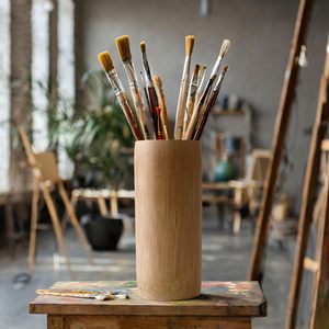 Vaso <span class=keywords><strong>in</strong></span> <span class=keywords><strong>legno</strong></span> di bambù naturale vaso di fiori decorativi bouquet porta pennelli Multi-funzionale portaoggetti porta spazzolino da denti - Product Image 4