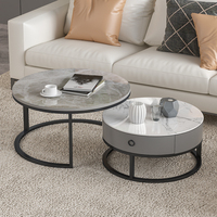 Table basse de luxe en bois, divers matériaux, dessus en marbre texturé, fer forgé, minimaliste, pour le bureau, la maison, le salon