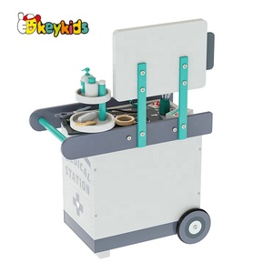 Usine OEM médecin simulé playsets <span class=keywords><strong>chariot</strong></span> médical en <span class=keywords><strong>bois</strong></span> jouet pour enfants W10D614 - Product Image 3