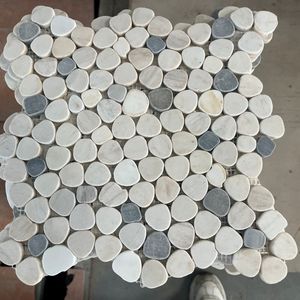 Azulejos de mosaico de piedra Natural personalizados, mármol de adoquín blanco para suelo de pared, diseño de patrón de características, color a juego, tamaño 12 By12 - Product Image 2