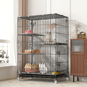 Cage pour <span class=keywords><strong>animaux</strong></span> de compagnie en métal, grande, multicouche, portable, empilable, de qualité supérieure, pliable - Product Image 5