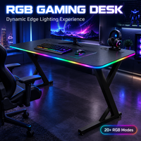 Table de jeu AOR E-Sports en fibre de carbone, bureau ergonomique avec éclairage RVB, design moderne extensible, vente en gros d'usine
