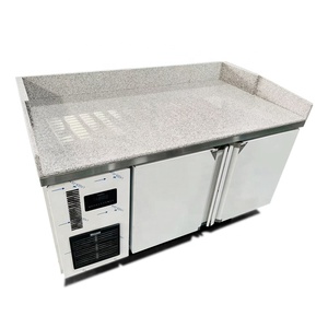 Refrigerador Comercial de 2 Puertas con Congelador Integrado en la Encimera |   Refrigerador Bajo Mostrador de Acero Inoxidable para Equipamiento de Cocina de Restaurante - Product Image 1