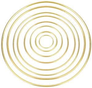 Metallo Cerchio Floreale Corona Macrame Oro Anello di Metallo FAI DA TE Decorazione di Cerimonia Nuziale e Macrame Della Parete Appeso Artigianato Per Dream Catcher fatti a mano - Product Image 5