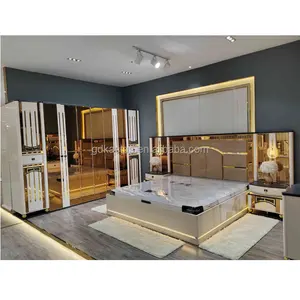 2023 più nuovo design elegante super King Size luxury royal 8 porte set di mobili per camera da letto