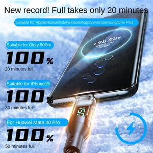 <span class=keywords><strong>Cable</strong></span> de Datos Tipo-C con Pantalla Digital Inteligente, <span class=keywords><strong>Carga</strong></span> Súper <span class=keywords><strong>Rápida</strong></span> de 120W, de Nailon, Compatible con Huawei, Xiaomi y <span class=keywords><strong>iPhone</strong></span> - Product Image 4