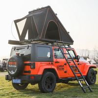 Tente de camping extérieure avec poteau hydraulique pliable, conception à ouverture rapide, compatible SUV et voiture, tente de toit triangulaire en alliage d'aluminium
