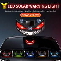 Lampe de signalisation solaire LED YD Demon Eye, chargement USB-C, fixation par ventouse, sans câblage, 5 couleurs, lumière d'ambiance pour pare-brise et lunette arrière de voiture