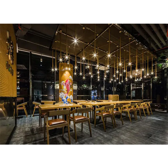 Lampu mewah Korea Hotel kayu halus makan restoran furnitur RF-82
